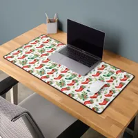 Green and Red Christmas Stockings Desk Mat