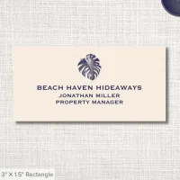 Elegant Tropical Logo Name Tag with Company Name