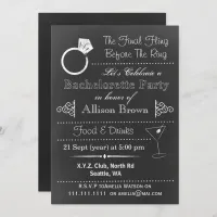 Chalkboard Bachelorette Party Invitations