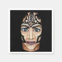 Viking Warrior - realism painting Paper Napkins