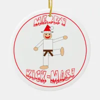 Martial Arts Merry Kick Mas Brown Belt Dated Ceramic Ornament