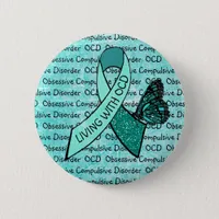 OCD Obsessive Compulsive Disorder Awareness Ribbon Button