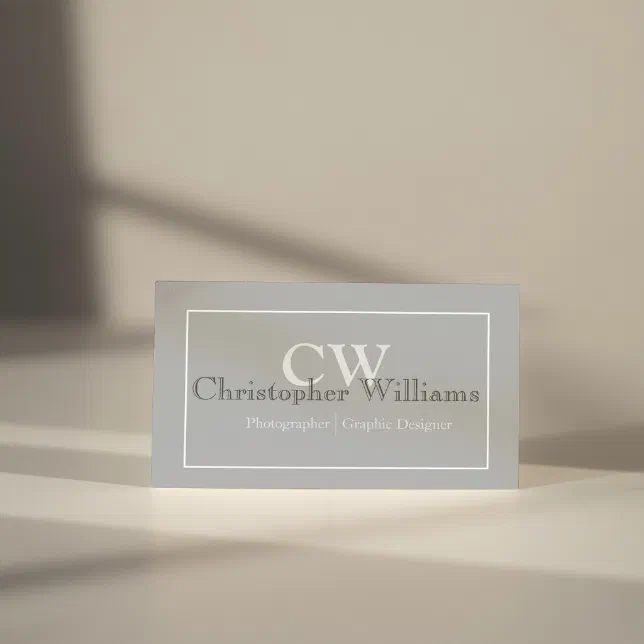 Professional Grey Minimalist Business Card