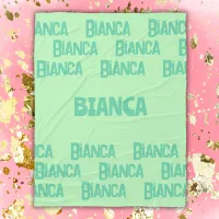 Personalized Girl Name in Green | Fleece Blanket