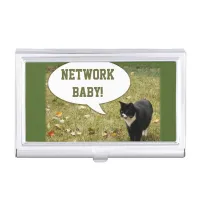 Custom Blank Speech Bubble Talking Cat Photo Case For Business Cards