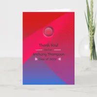 Red and Blue Geometric Glow Virtual Graduation Thank You Card