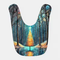 Iridescent Holiday Dream 🎄 Glowing Christmas Tree Baby Bib