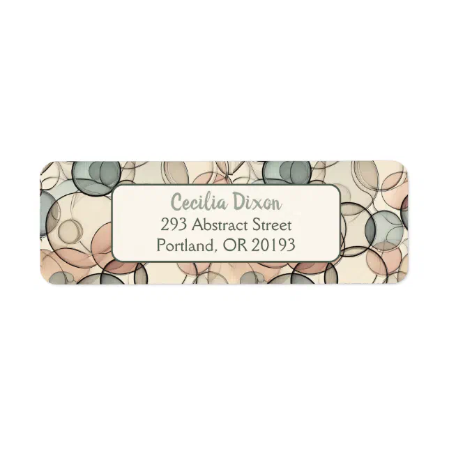 Contemporary Abstract Art Circles Return Address Label