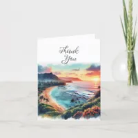 Tropical Beach Thank You Card