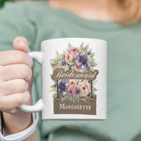 Bridesmaid Rustic Floral Colorful Watercolor Gift Coffee Mug