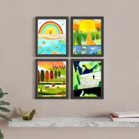 Travel Illustrations Print Set