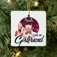 Love My Girlfriend Christmas Anniversary Hip Photo Ceramic Ornament