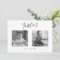 Modern Black & White Photo Wedding Table Numbers