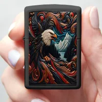 Eagle Scenic Leather-looking Artwork Zippo Lighter