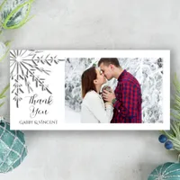 Snowflake Winter Wedding Thank You Photo Card