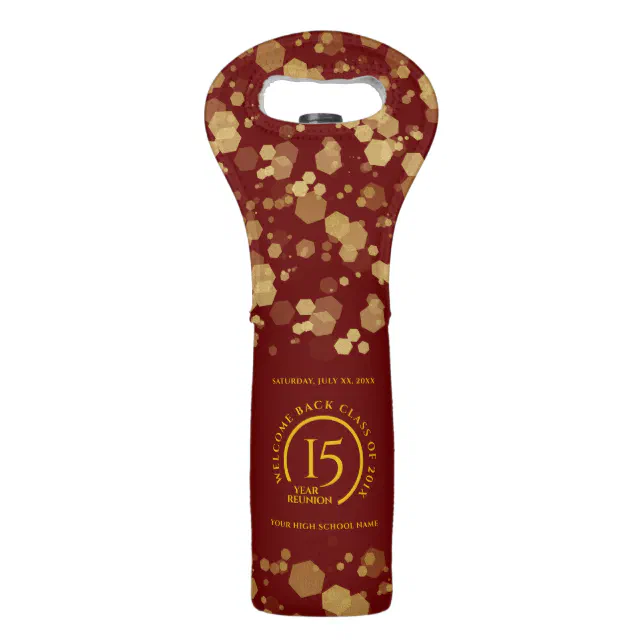 Red & Gold School College Class Reunion Wine Bag