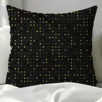 Black and Gold Polka Dot Throw Pillow