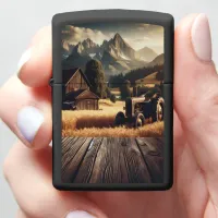 Tractor in Mountain Valley Zippo Lighter