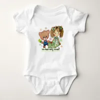 Unbearably Sweet Teddy Bear and a Girl Baby Bodysuit