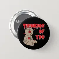 Voodoo Doll Funny Halloween Horror Button