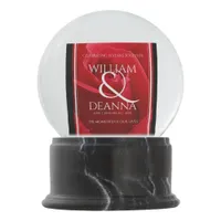 Elegant 15th 26th 36th Rose Wedding Anniversary Snow Globe