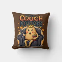 King of Couch Potatoes - Funny Lazy Potato Throw Pillow