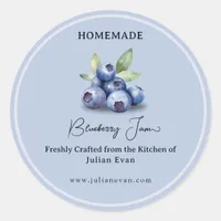 Crafted with Love Homemade Blueberry Jam Classic Round Sticker