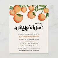 Budget Little Cutie Orange Baby Shower Invitation