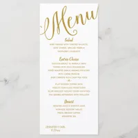 Wedding Menus | Modern Typography (Gold)