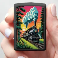 Steam Engine Sunset Ride Zippo Lighter