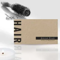 Stylish Black Kraft Hair Stylist Business Card