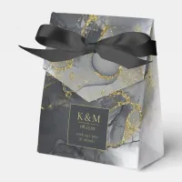 Moody Ink Charcoal Gold Abstract ID988 Favor Boxes