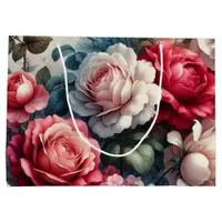 Timeless Rose Floral Charm Large Gift Bag