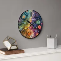 Beautiful Whimsical Colorful Back to School  Large Clock