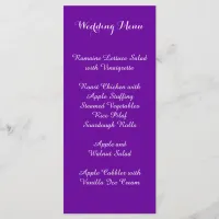 Violet Purple Wedding Menu