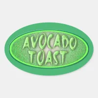 Fun Avocado Toast Love Retro Decal Oval Sticker