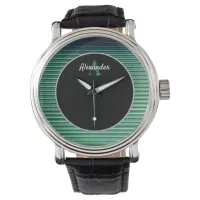 Stylish Elegant Teal Green Cool Initial Monogram  Watch