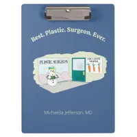 Funny Ms Frosty at plastic surgeon cartoon Clipboard