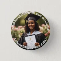 Graduate Congratulations Custom Photo Graduation Button