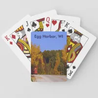 Egg Harbor, WI Fall Season with Trolley Car Poker Cards