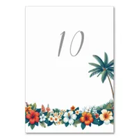 Tropical Island Wedding Table Number