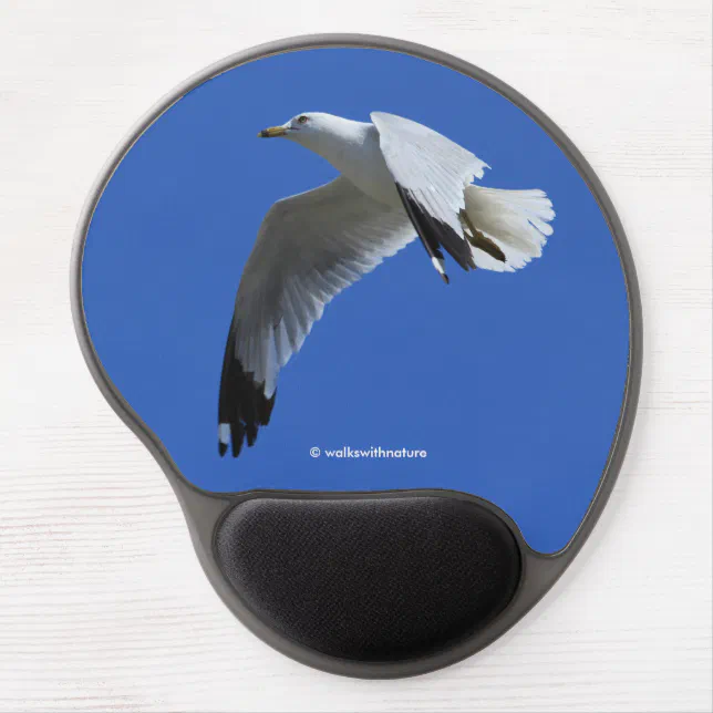 Breathtaking Ring-Billed Gull in Flight Gel Mouse Pad