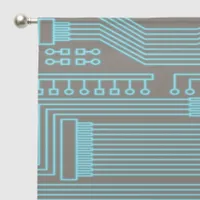 Circuit Board Pattern Turquoise ID245 Blackout Curtains