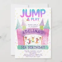 Jumping Castle Jump Play Gymnastics Kids Birthday Invitation