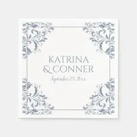 Elegant Wedding Napkins | Nadine (Dusty Blue) 2