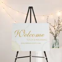 Luxury Gold Floral Welcome Wedding Sign