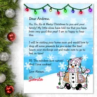 Personalized Letter from Santa + Coloring Page