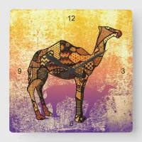 Abstract Collage Ozzy the Camel ID102 Square Wall Clock