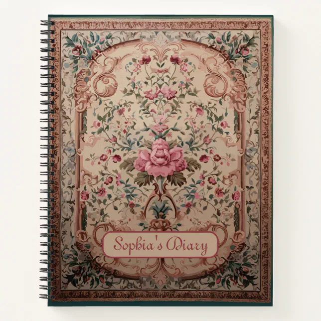 Elegant Persian Floral Spiral Notebook