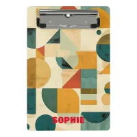 Modern Geometric Retro Colorful Custom School Mini Clipboard